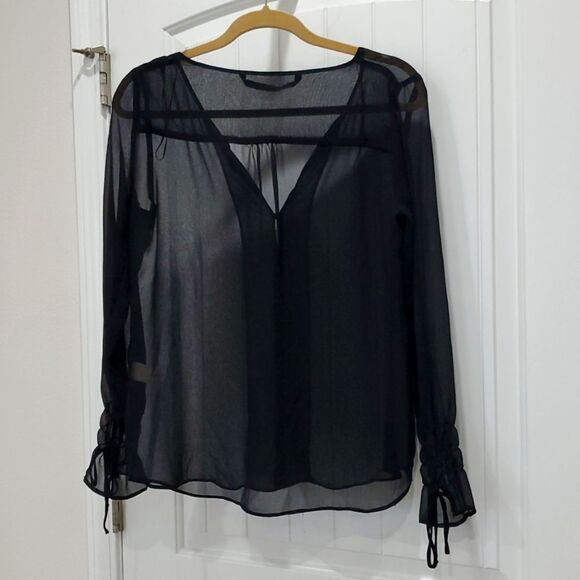 Zara Trafalic MMX Sheer iIlusion blouse, SIZE LARGE - Picture 6 of 6